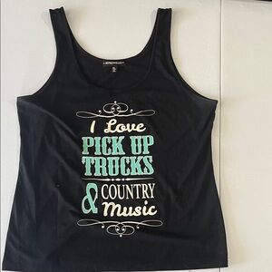 Black Graphic Tank Top